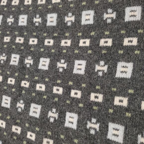 J. Crew Vintage 100% Lambswool Geometric Crewneck Knit Sweater Womens Size S - Picture 6 of 9